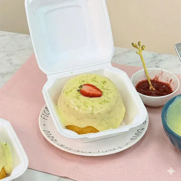 Mini bolo Limão com Morango